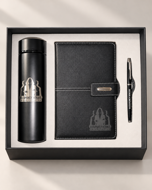 Personalized Executive Gift Set | Engraved Bottle, Journal & Pen