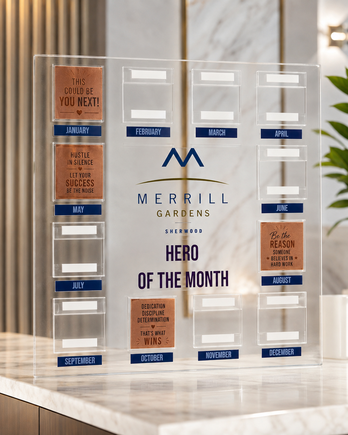 Custom 24x24 Employee of the Month Recognition Board | Employee Directory with Photos (Copy)