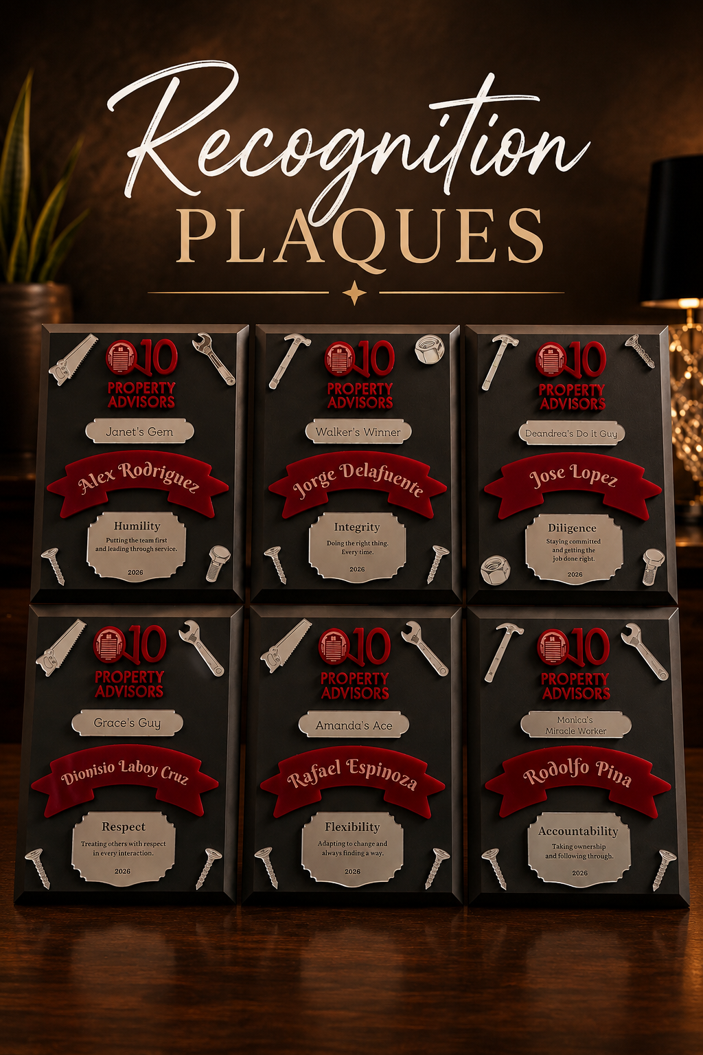 Personalized Maintenance Supervisor Plaque | 3D Acrylic Recognition Award (Customizable)