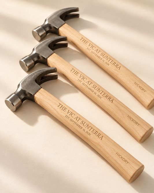 Custom engraved groundbreaking ceremony hammer